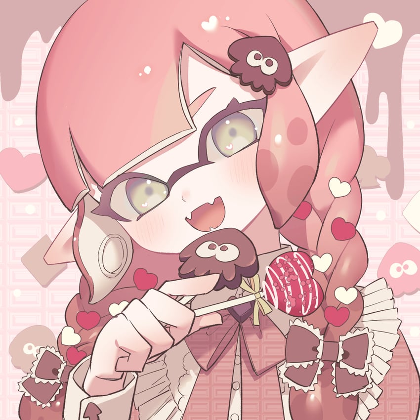 inkling player character and inkling girl (splatoon) drawn by ichigogari_pi