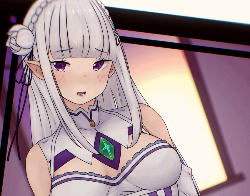emilia (re:zero kara hajimeru isekai seikatsu) drawn by r-man