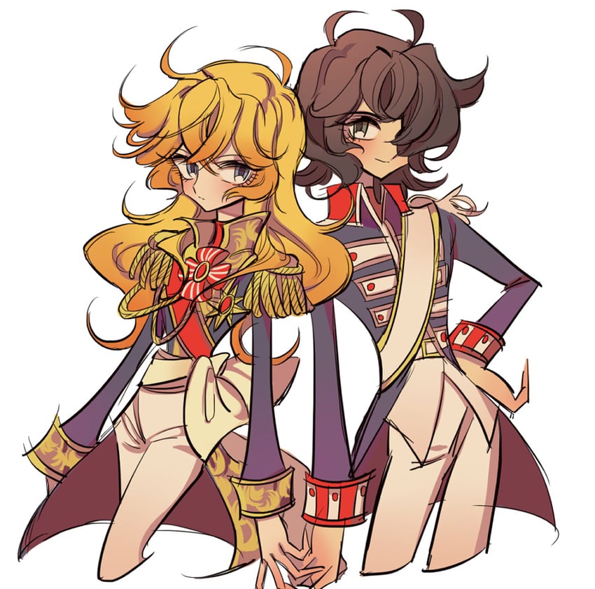 oscar francois de jarjayes and andre grandier (versailles no bara) drawn by meremero