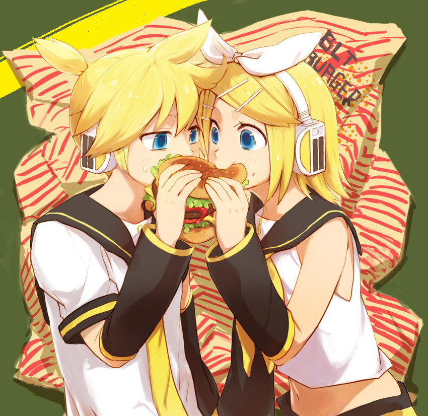 kagamine rin and kagamine len (vocaloid) drawn by mitosa and suko_mugi