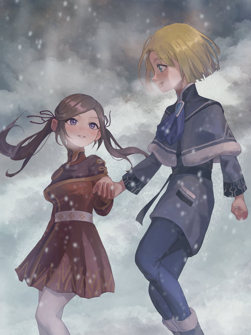 edelgard von hresvelg and dimitri alexandre blaiddyd (fire emblem and 1 more) drawn by soma_otakuu
