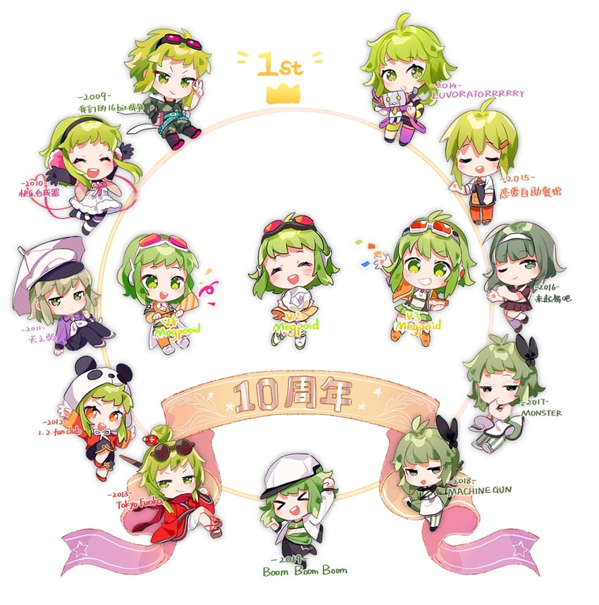 gumi (vocaloid and 11 more) drawn by arin_(fanfan013)