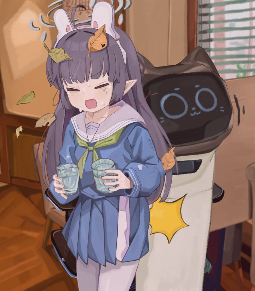 miyu and bellabot (blue archive and 1 more) drawn by naaga_sonomono