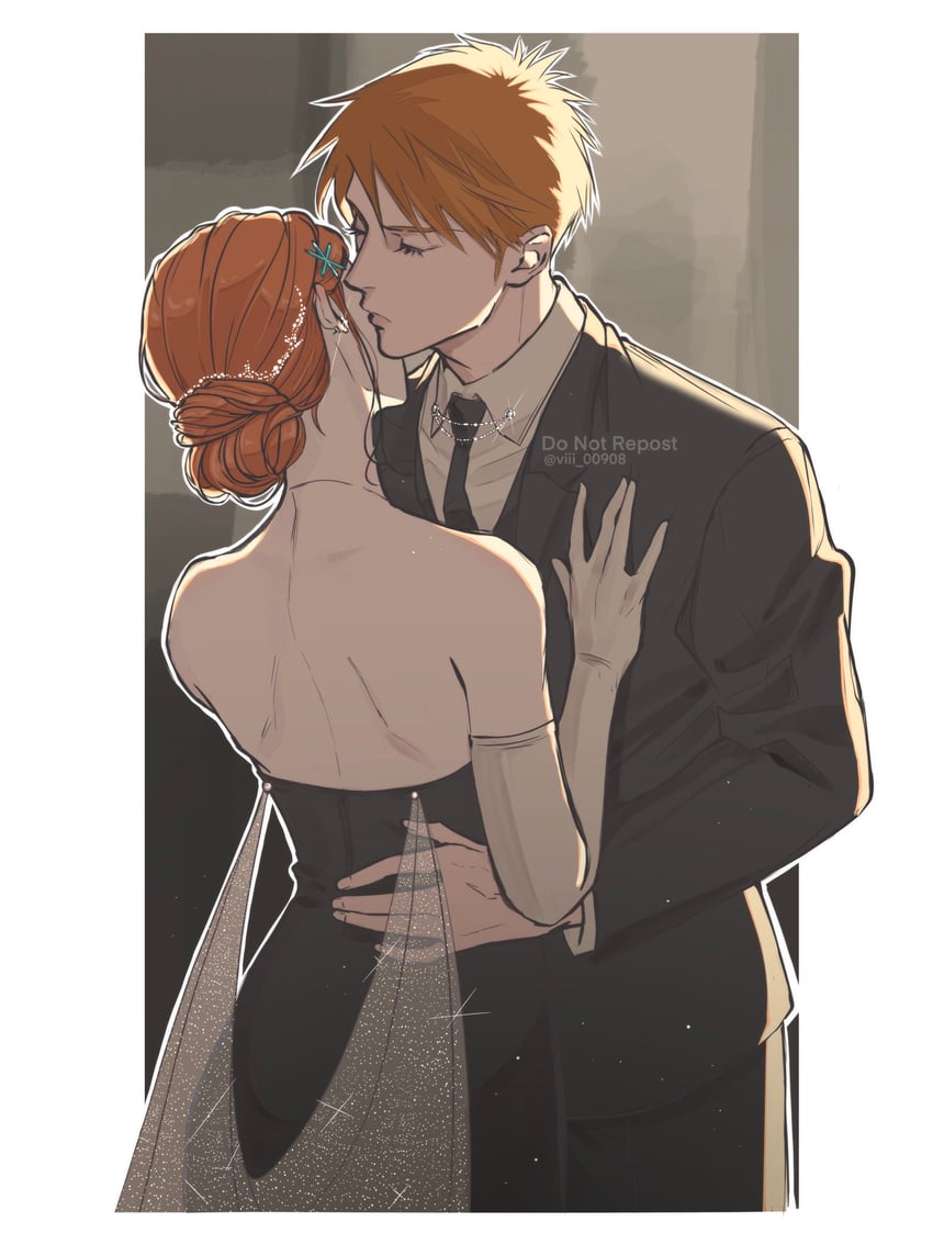 inoue orihime and kurosaki ichigo (bleach) drawn by viii_00908