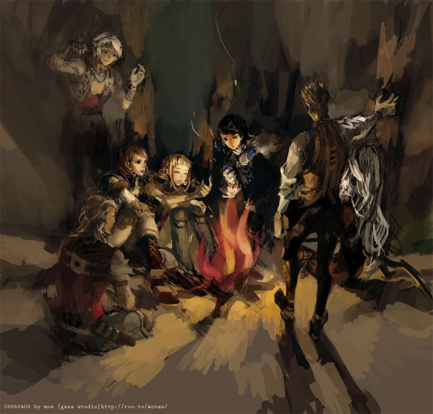 fran, penelo, ashelia b'nargin dalmasca, vaan, balthier, and 2 more (final fantasy and 1 more) drawn by mos