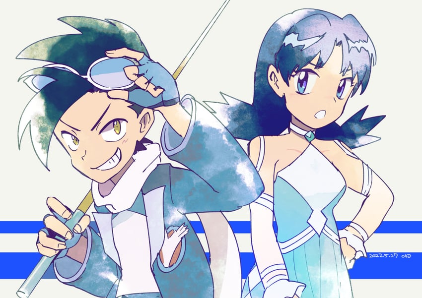 ethan and kris (pokemon and 2 more) drawn by kuboba_(guroppa)