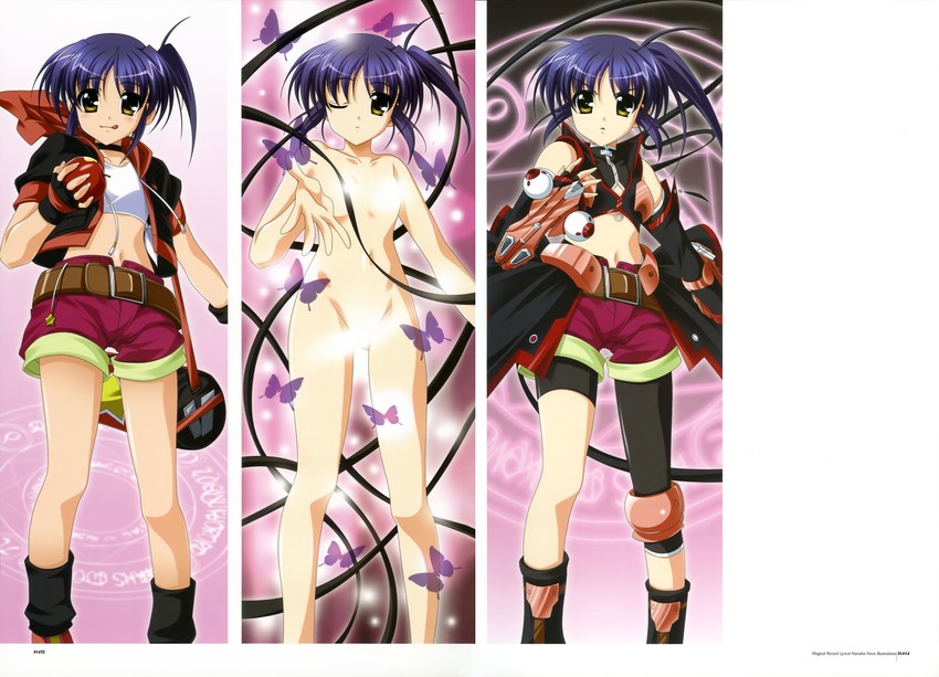 isis egret and perfume grab (lyrical nanoha and 1 more) drawn by higa_yukari