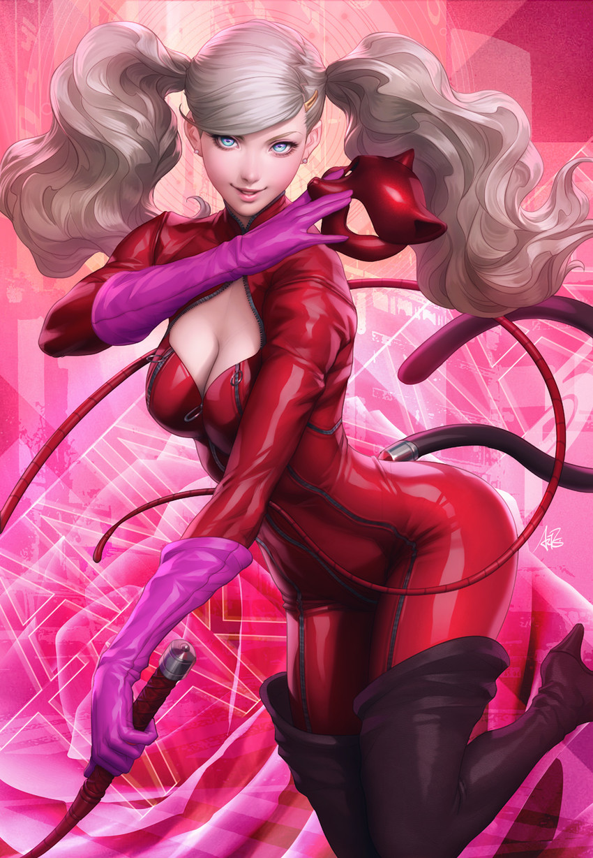 takamaki anne and panther (persona and 1 more) drawn by stanley_lau