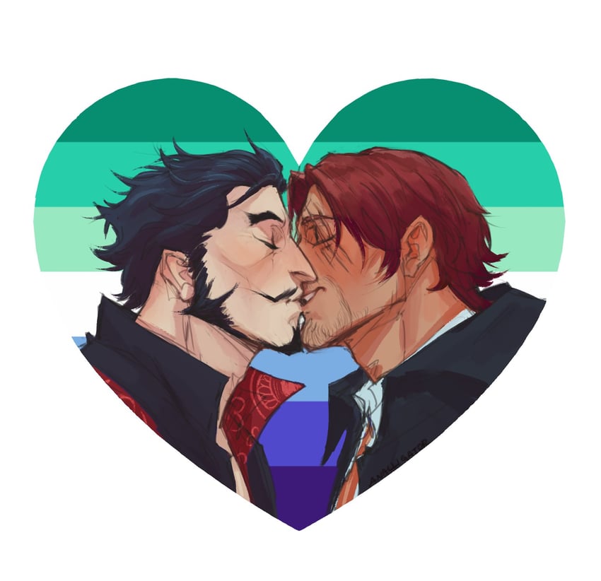 shanks and dracule mihawk (one piece) drawn by analligator