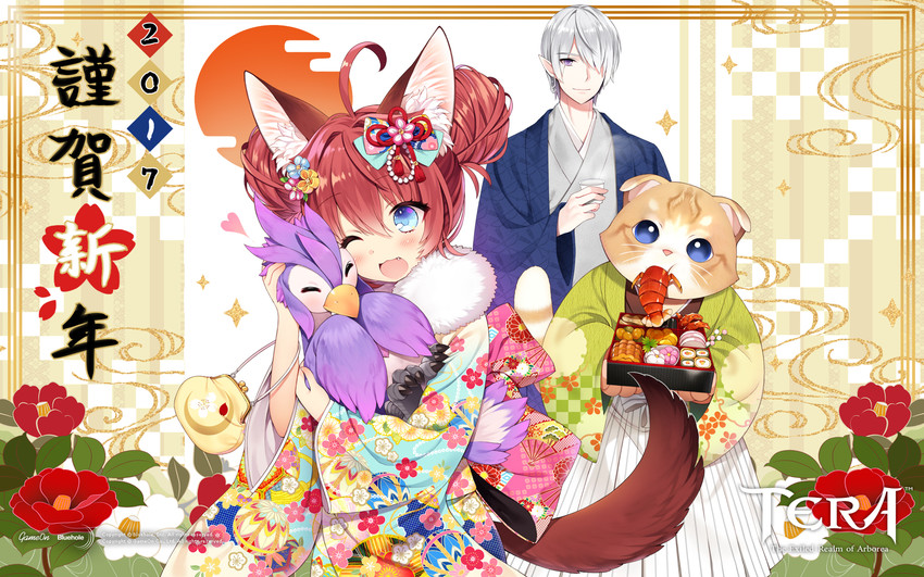 elin, popori, and high elf (tera online) drawn by byulzzi