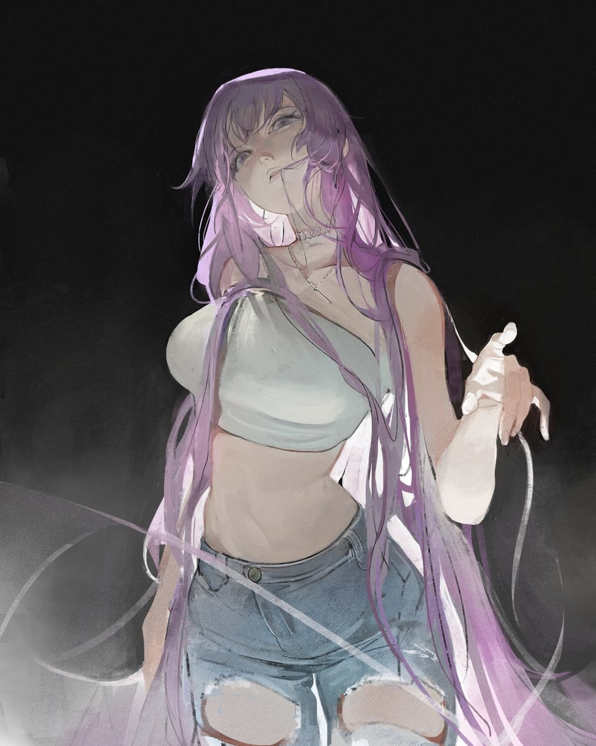 senjougahara hitagi (monogatari and 1 more) drawn by kanji_(nievart)