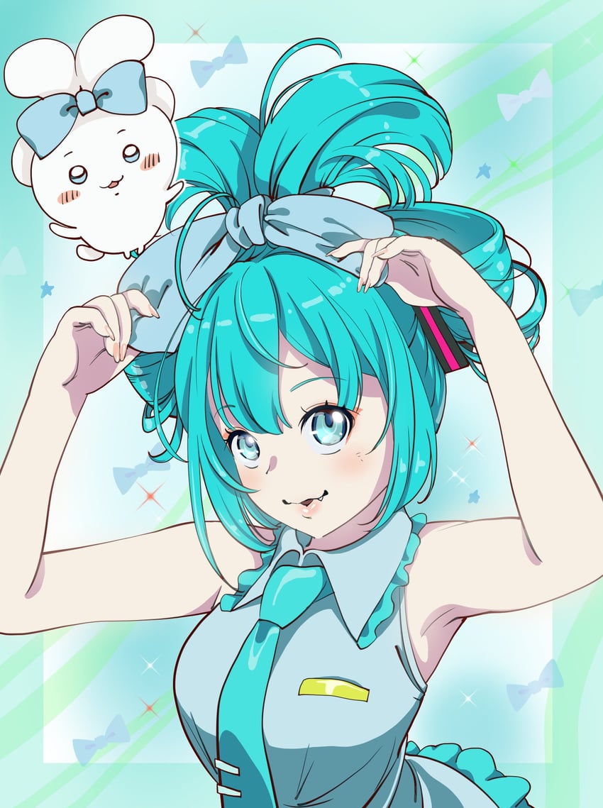 hatsune miku, cinnamoroll, and cinnamiku (vocaloid and 3 more) drawn by yozora