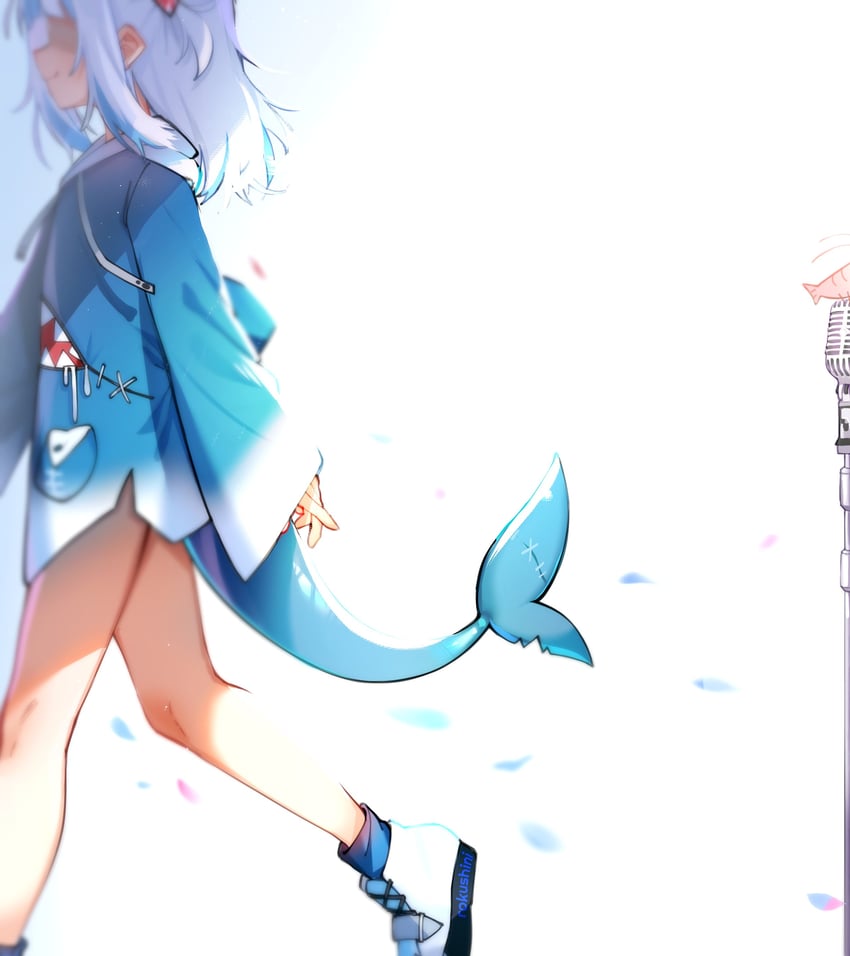 gawr gura and ebi-chan (hololive and 1 more) drawn by charu_(rokushini)