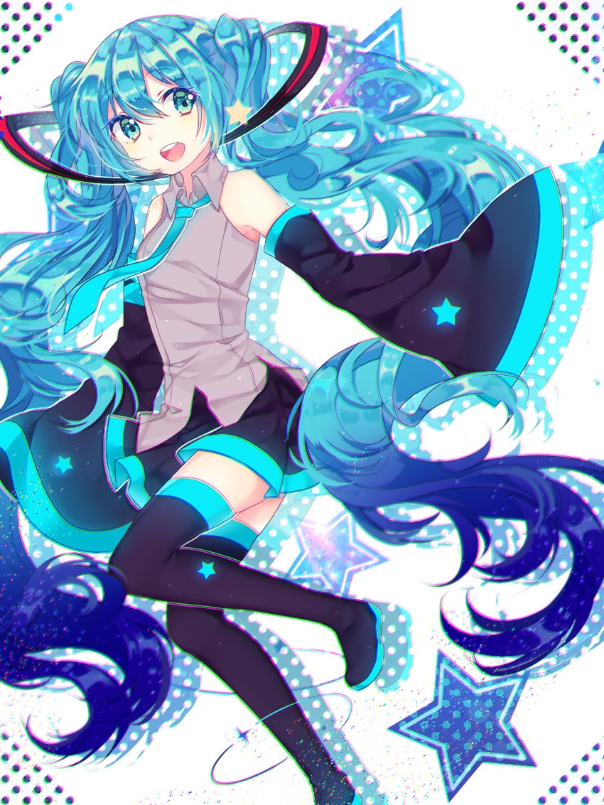 hatsune miku (vocaloid and 1 more) drawn by sensiye