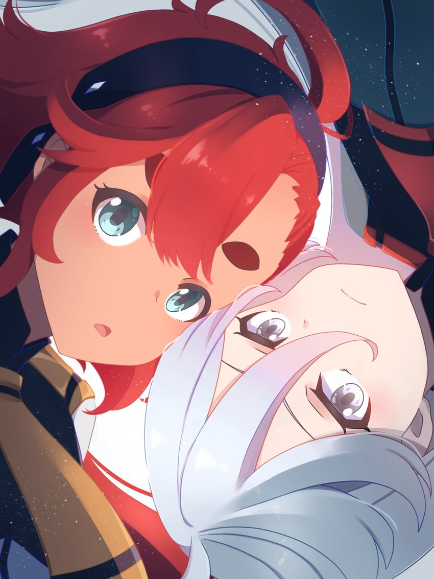 suletta mercury and miorine rembran (gundam and 1 more) drawn by reika_024