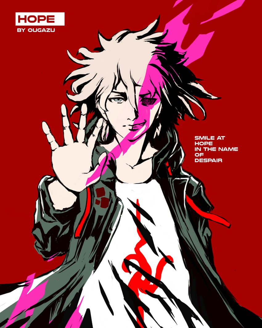komaeda nagito (danganronpa and 1 more) drawn by ougazu
