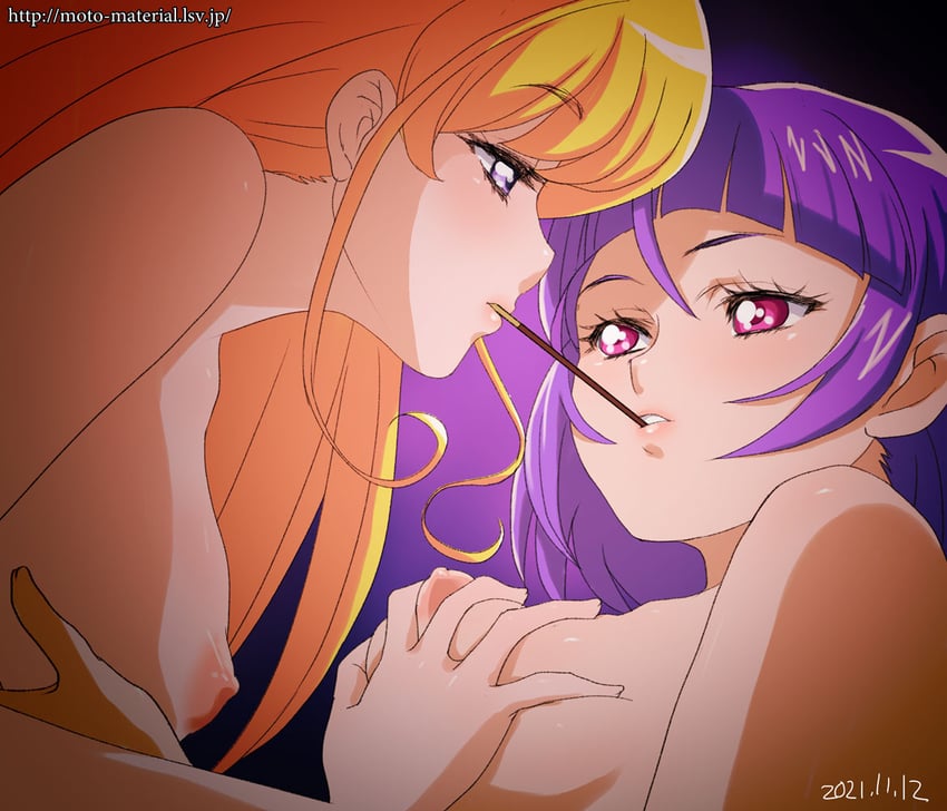 asahina mirai, izayoi liko, cure miracle, and cure magical (precure and 1 more) drawn by ginko_(silver_fox)