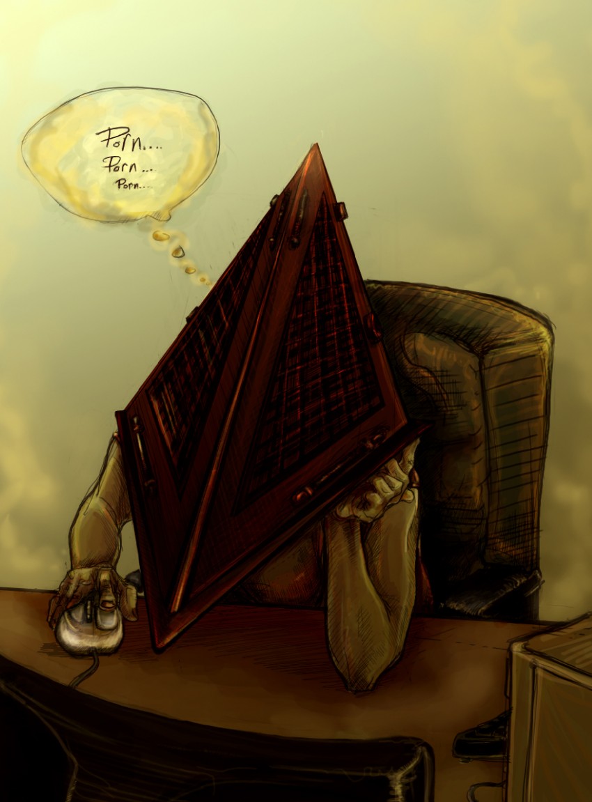 pyramid head (silent hill 2 and 1 more) drawn by tentaclees