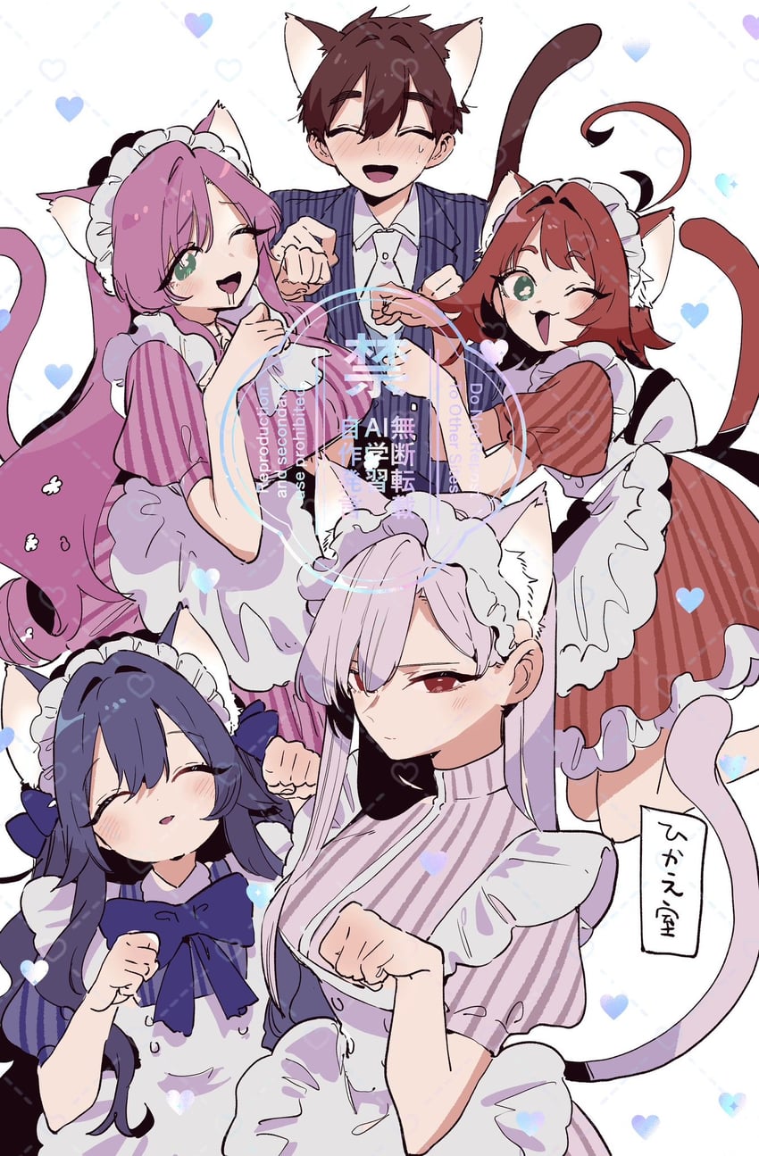 yoshimoto shizuka, aijou rentarou, eiai nano, hanazono hahari, and yakuzen kusuri (kimi no koto ga dai dai dai dai daisuki na 100-nin no kanojo) drawn by nozawa_yukiko