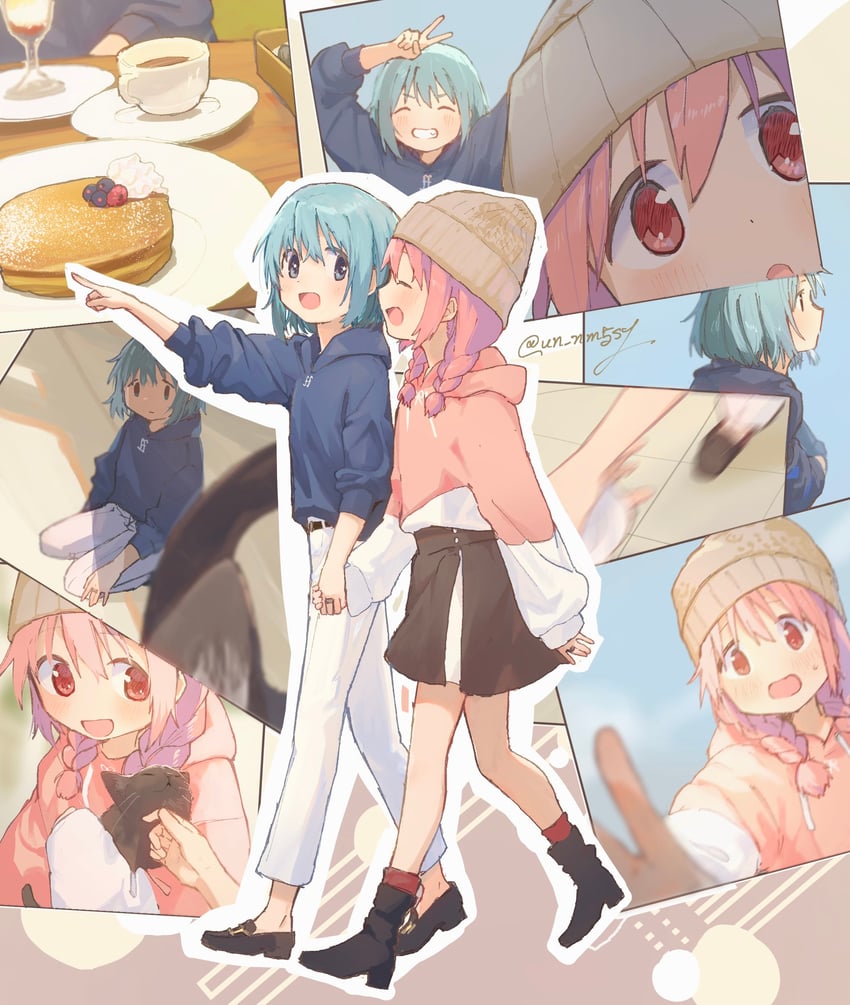 kaname madoka and miki sayaka (mahou shoujo madoka magica) drawn by un_nm5sy