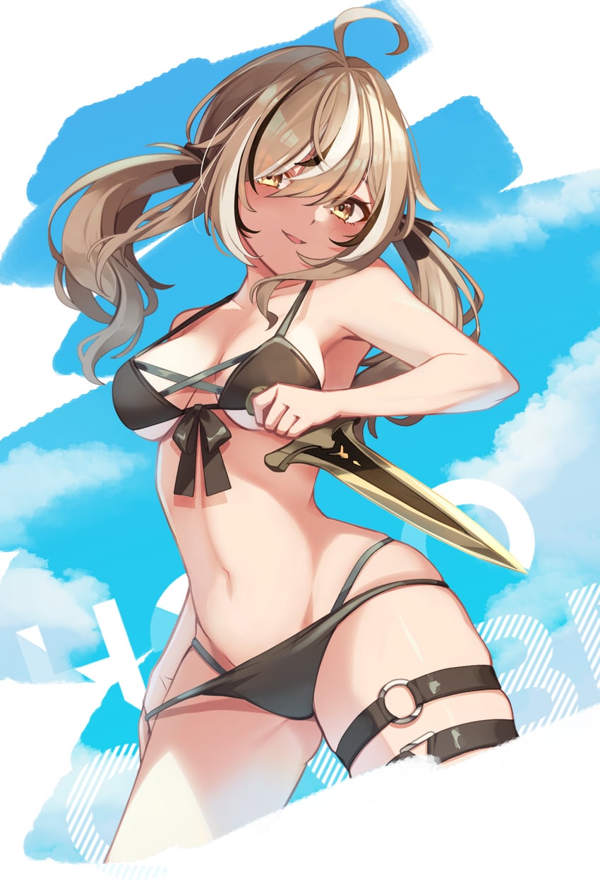 nanashi mumei (hololive and 1 more) drawn by hoshino_aoi_(la_huynh_hai_than)