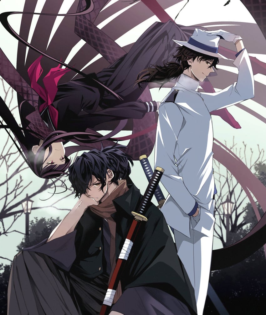 okada izou, sakamoto ryouma, and oryou (fate and 1 more) drawn by morita_yuu