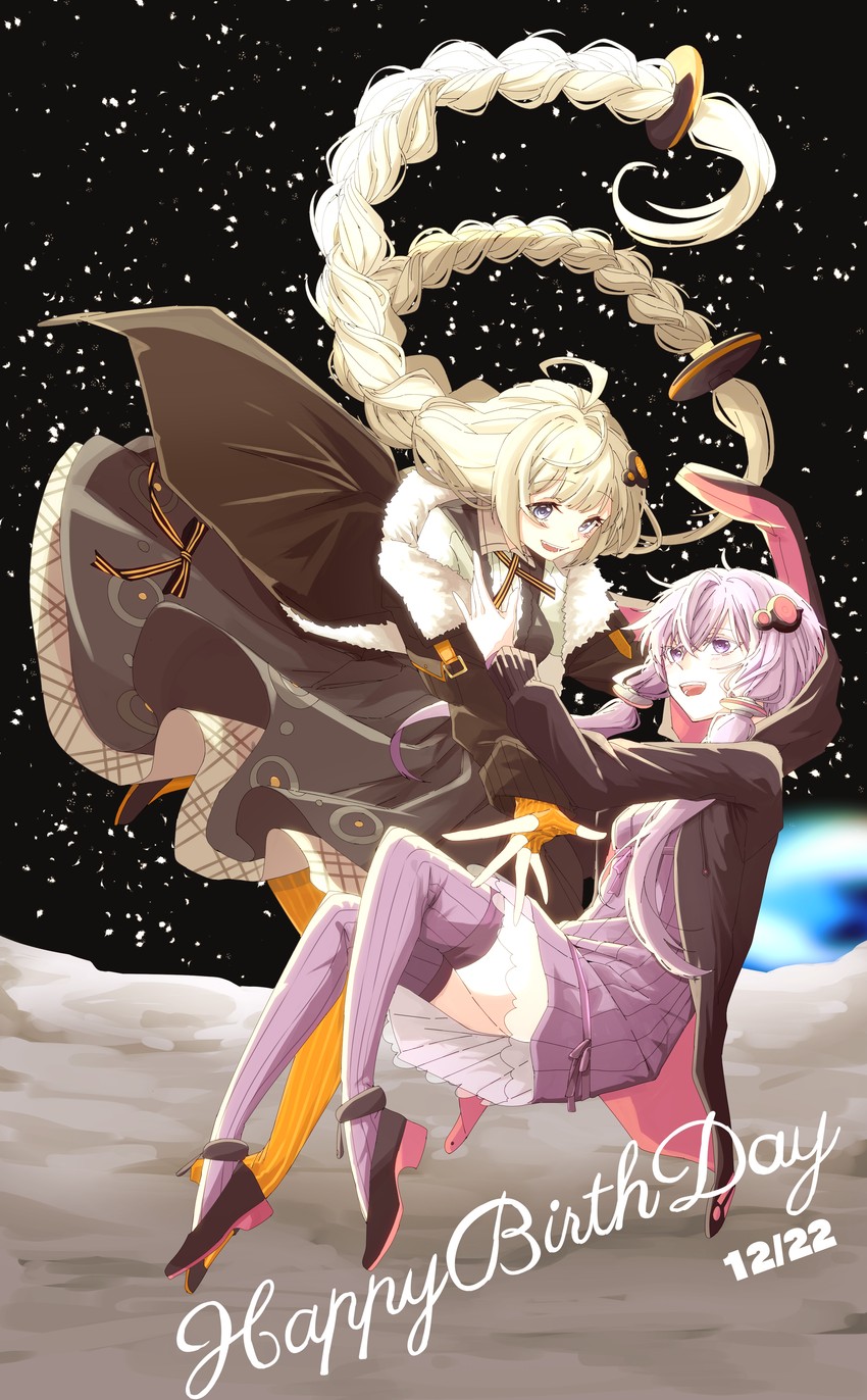 yuzuki yukari and kizuna akari (vocaloid and 1 more) drawn by onion_jounouchi