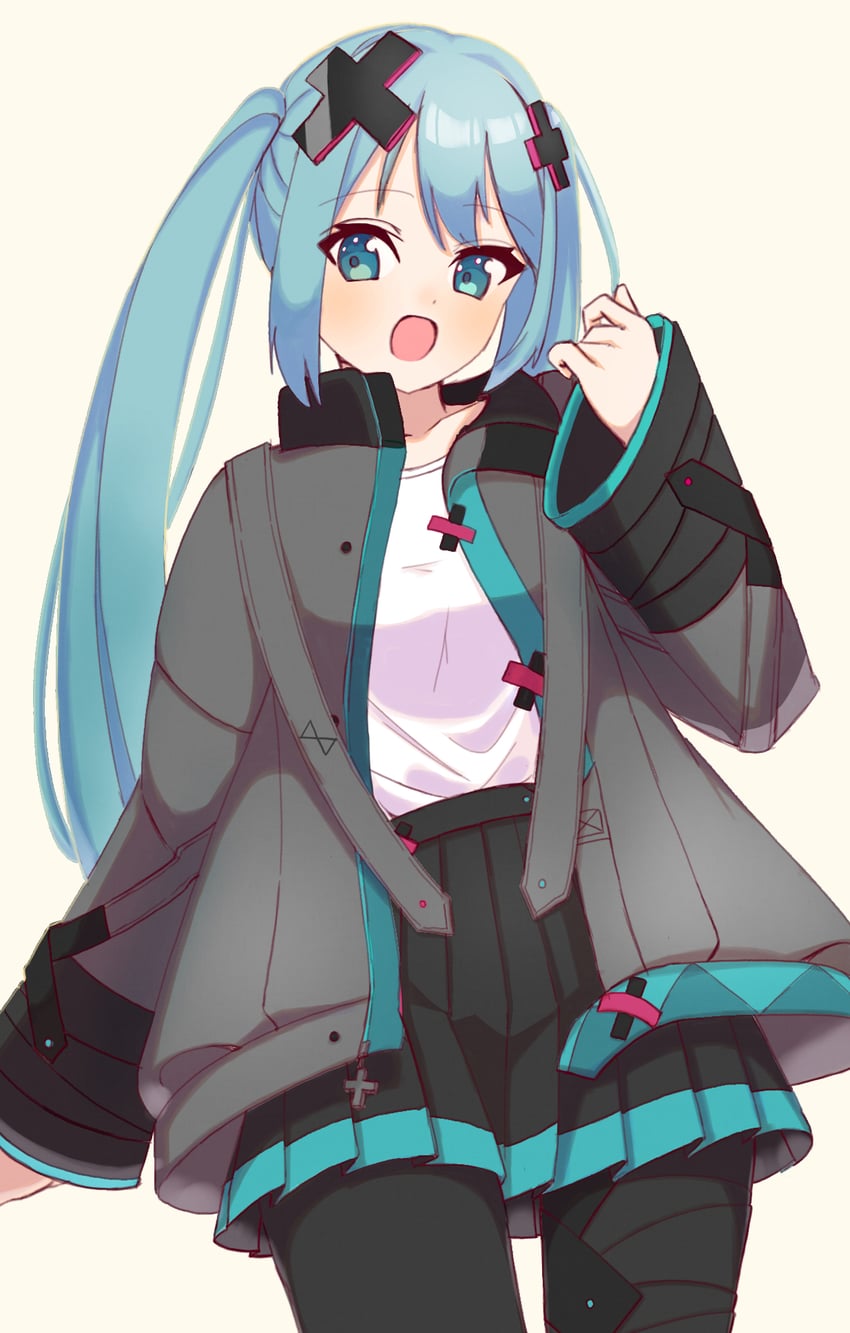 hatsune miku and batsu miku (vocaloid and 2 more) drawn by yuin0