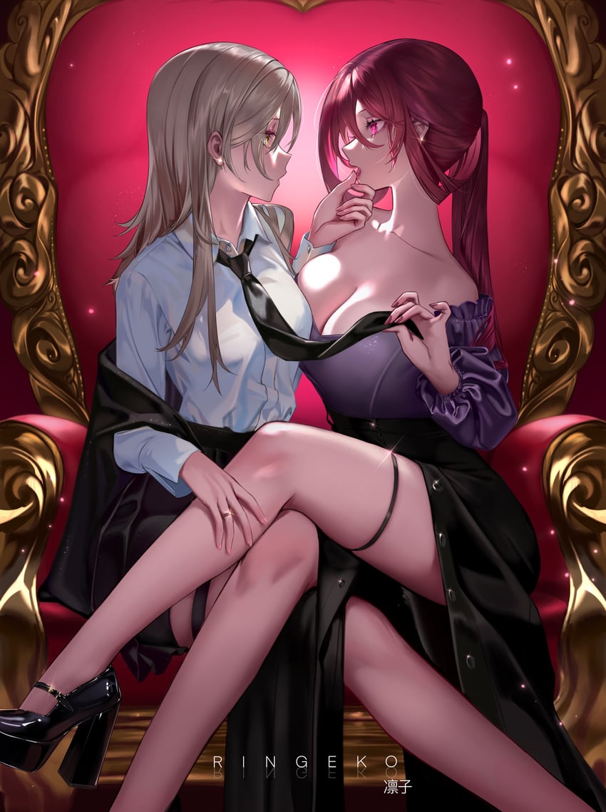 trailblazer, stelle, and kafka (honkai and 1 more) drawn by ringeko-chan