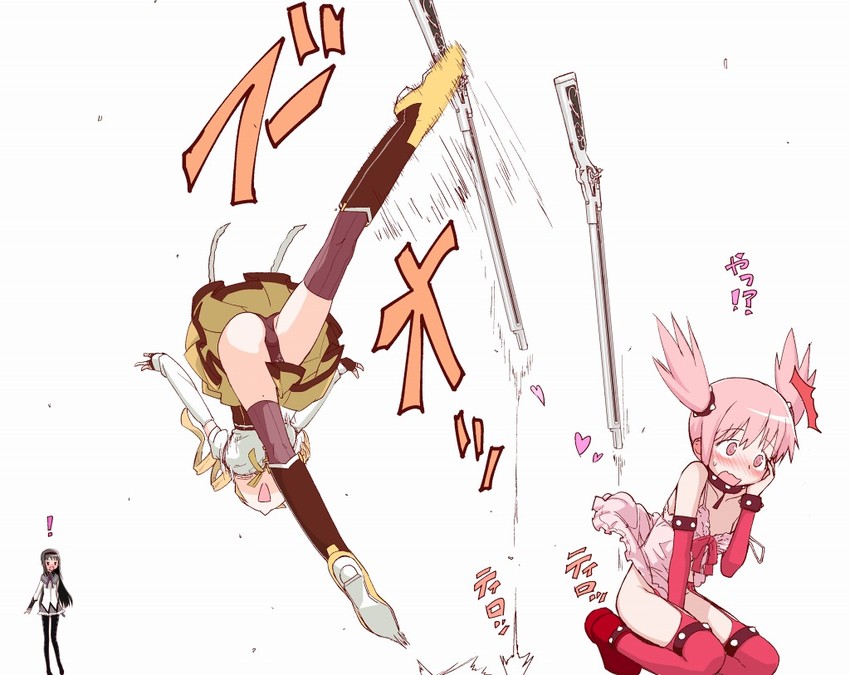 akemi homura, kaname madoka, and tomoe mami (mahou shoujo madoka magica) drawn by teri_terio