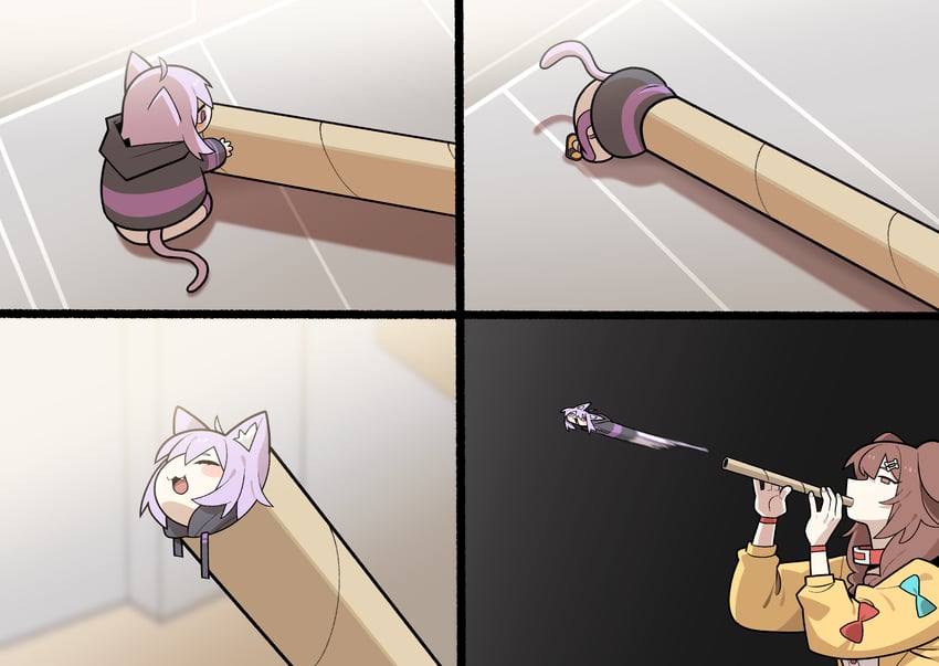 nekomata okayu and inugami korone (hololive) drawn by cocomayo29_(tomato)