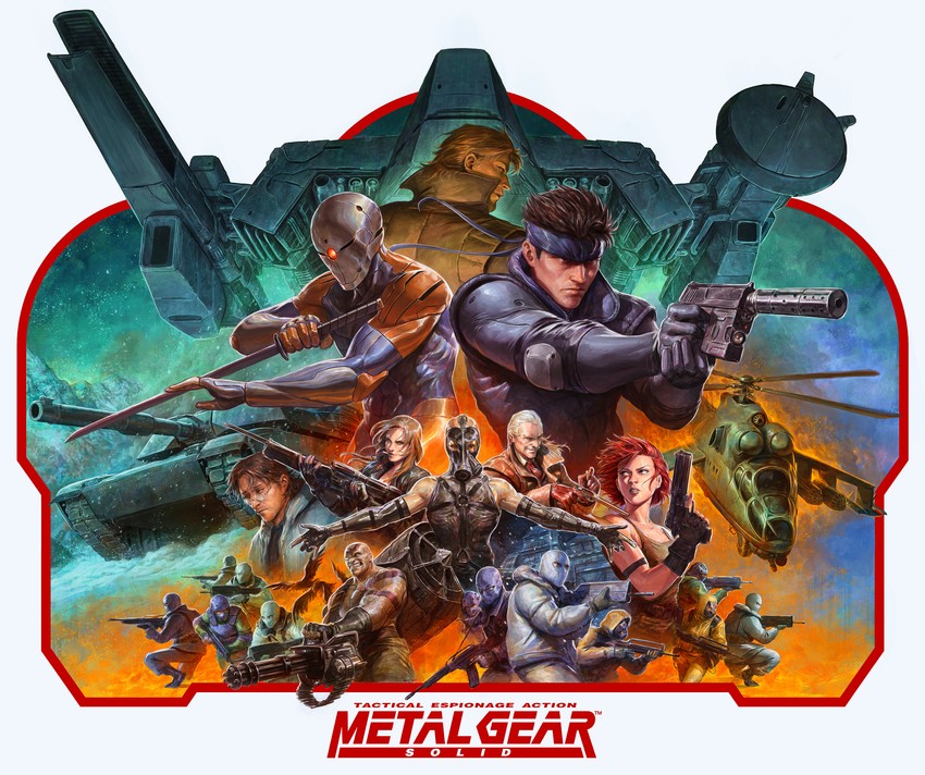 solid snake, revolver ocelot, meryl silverburgh, liquid snake, hal emmerich, and 5 more (metal gear and 1 more) drawn by dave_rapoza