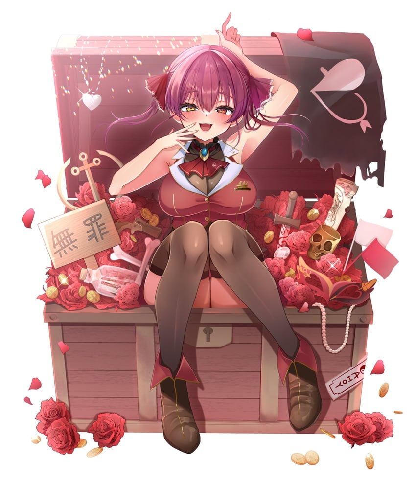 houshou marine and dokuro-kun (hololive) drawn by hinoki_kahun0