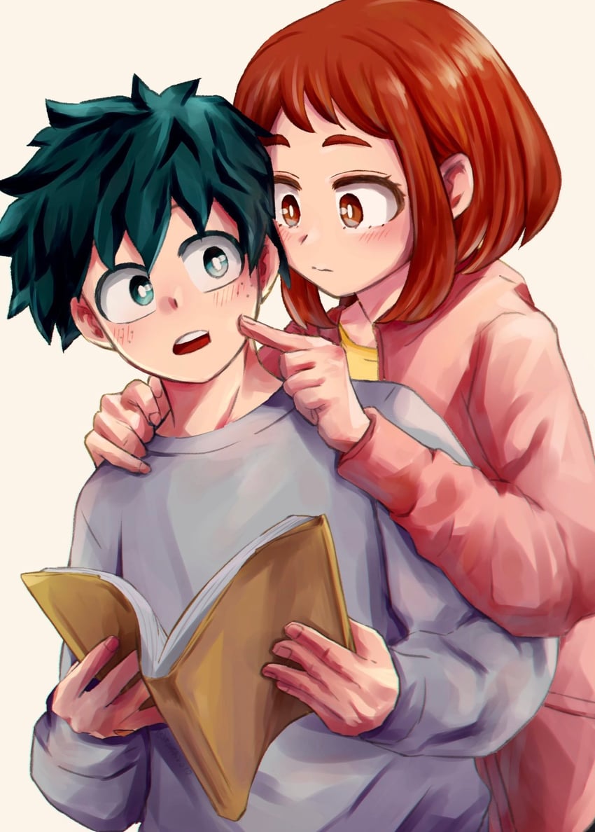midoriya izuku and uraraka ochaco (boku no hero academia) drawn by tooshiro10