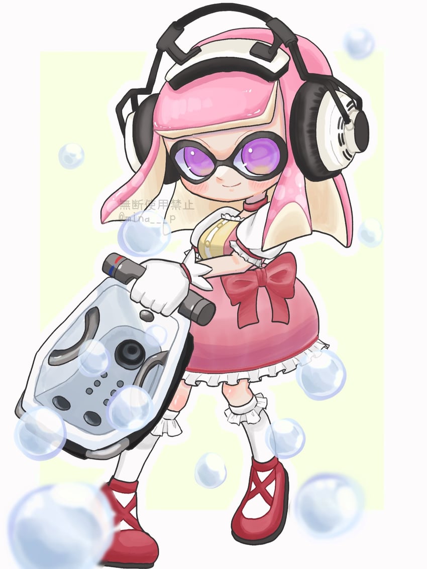 inkling player character and inkling girl (splatoon and 1 more) drawn by mina_p