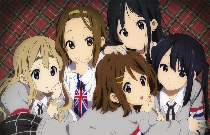 akiyama mio, nakano azusa, hirasawa yui, tainaka ritsu, and kotobuki tsumugi (k-on! and 2 more) drawn by hikiyama_kayo