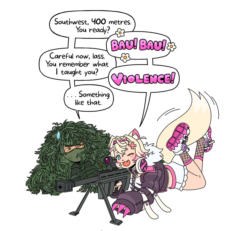 mococo abyssgard and captain macmillan (hololive and 3 more) drawn by themetalhiro