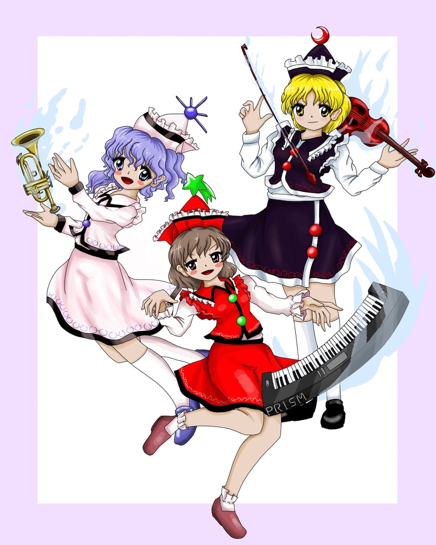 lunasa prismriver, merlin prismriver, and lyrica prismriver (touhou) drawn by ofuton_(rxn_vm)