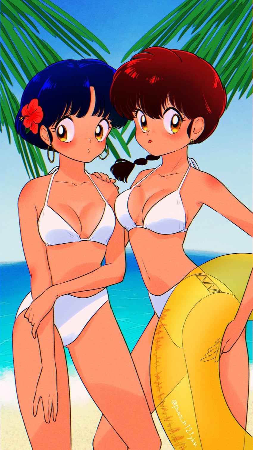 ranma-chan and tendou akane (ranma 1/2) drawn by punch121ykk