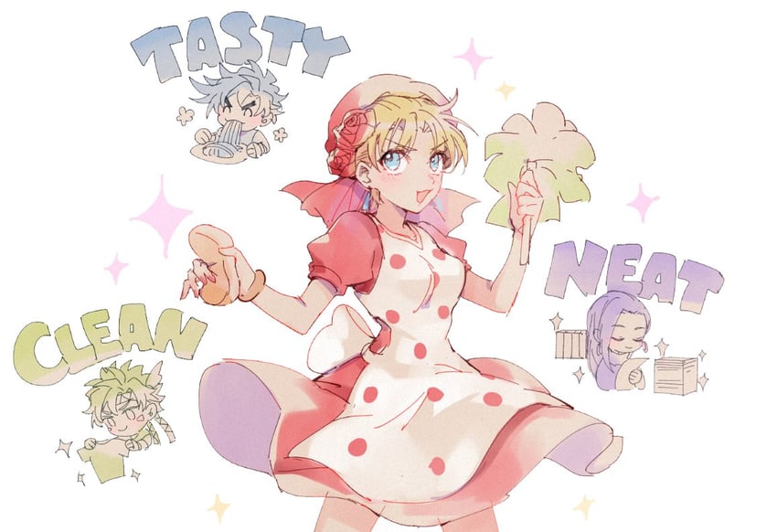 joseph joestar, caesar anthonio zeppeli, lisa lisa, and suzi q (jojo no kimyou na bouken and 1 more) drawn by huan_li
