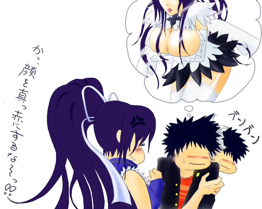 kamijou touma and kanzaki kaori (toaru majutsu no index and 1 more) drawn by p07075