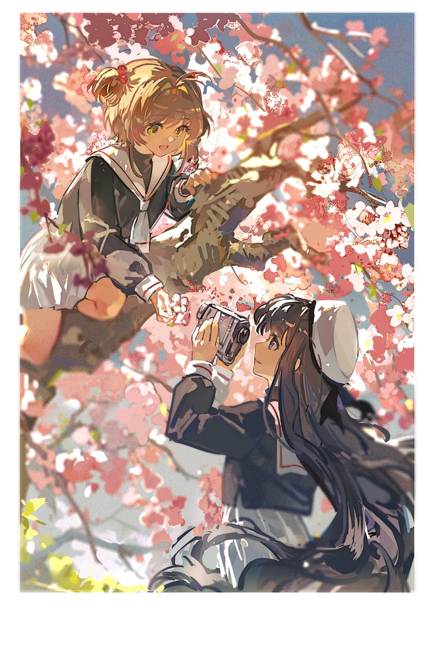 kinomoto sakura and daidouji tomoyo (cardcaptor sakura) drawn by mento