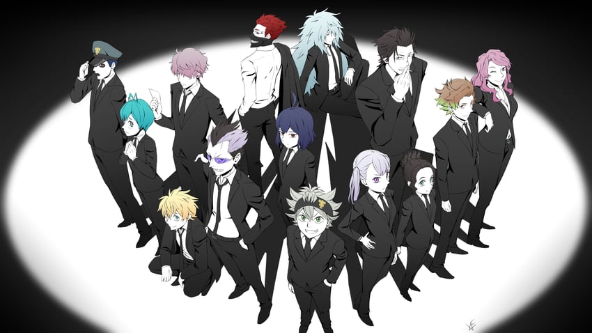noelle silva, asta, yami sukehiro, secre swallowtail, vanessa enoteca, and 9 more (black clover) drawn by tanny_v