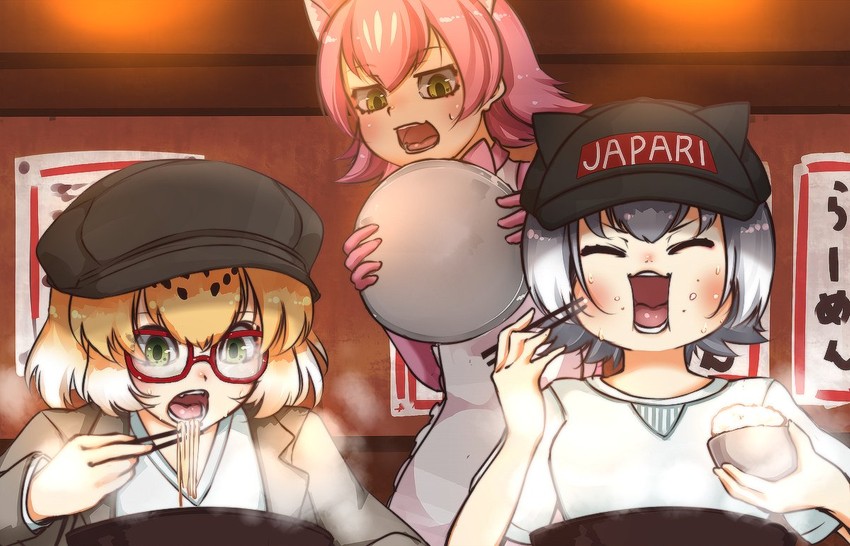 jaguar, small-clawed otter, and peach panther (kemono friends and 1 more) drawn by tapt67ew