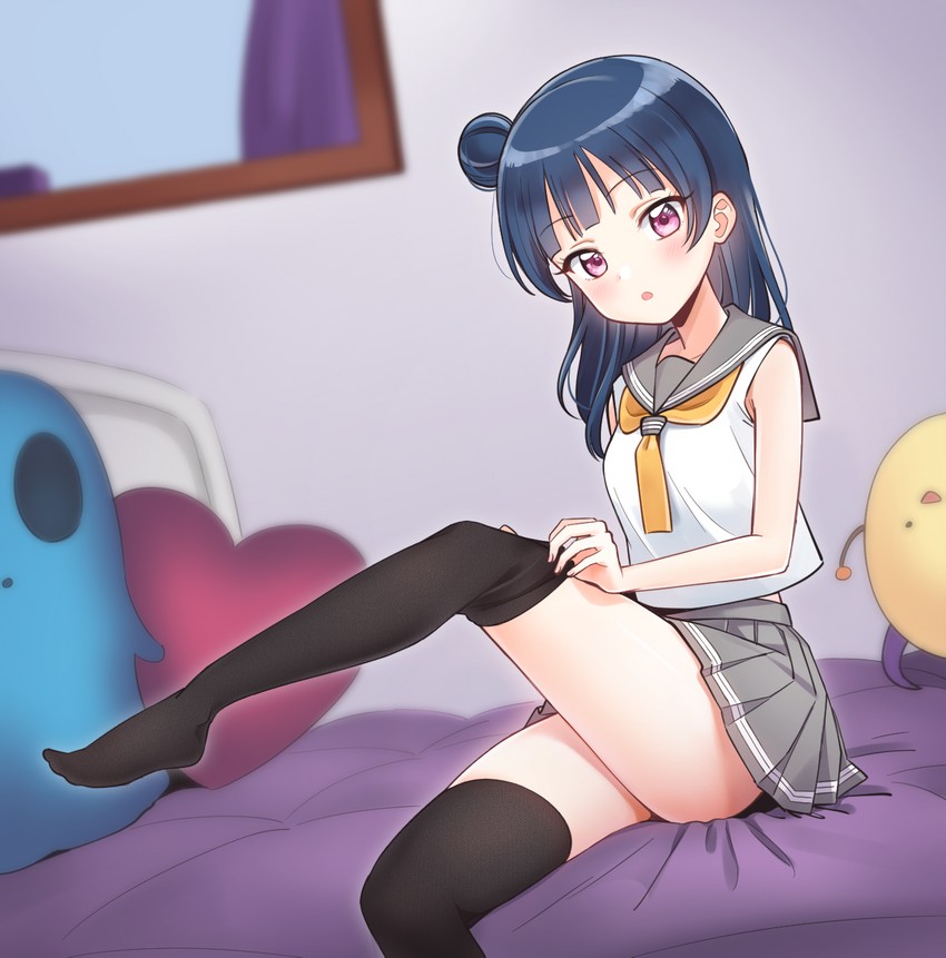 tsushima yoshiko (love live! and 1 more) drawn by deadnooodles