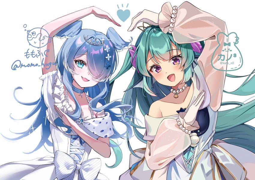 elira pendora and finana ryugu (nijisanji and 1 more) drawn by kano3 and momofugu