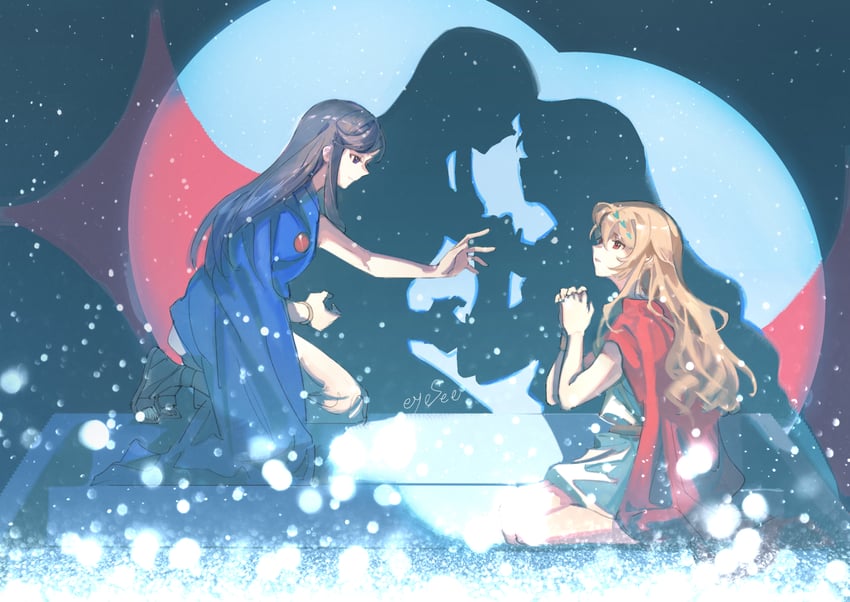 saijou claudine and tendou maya (shoujo kageki revue starlight) drawn by eyesee