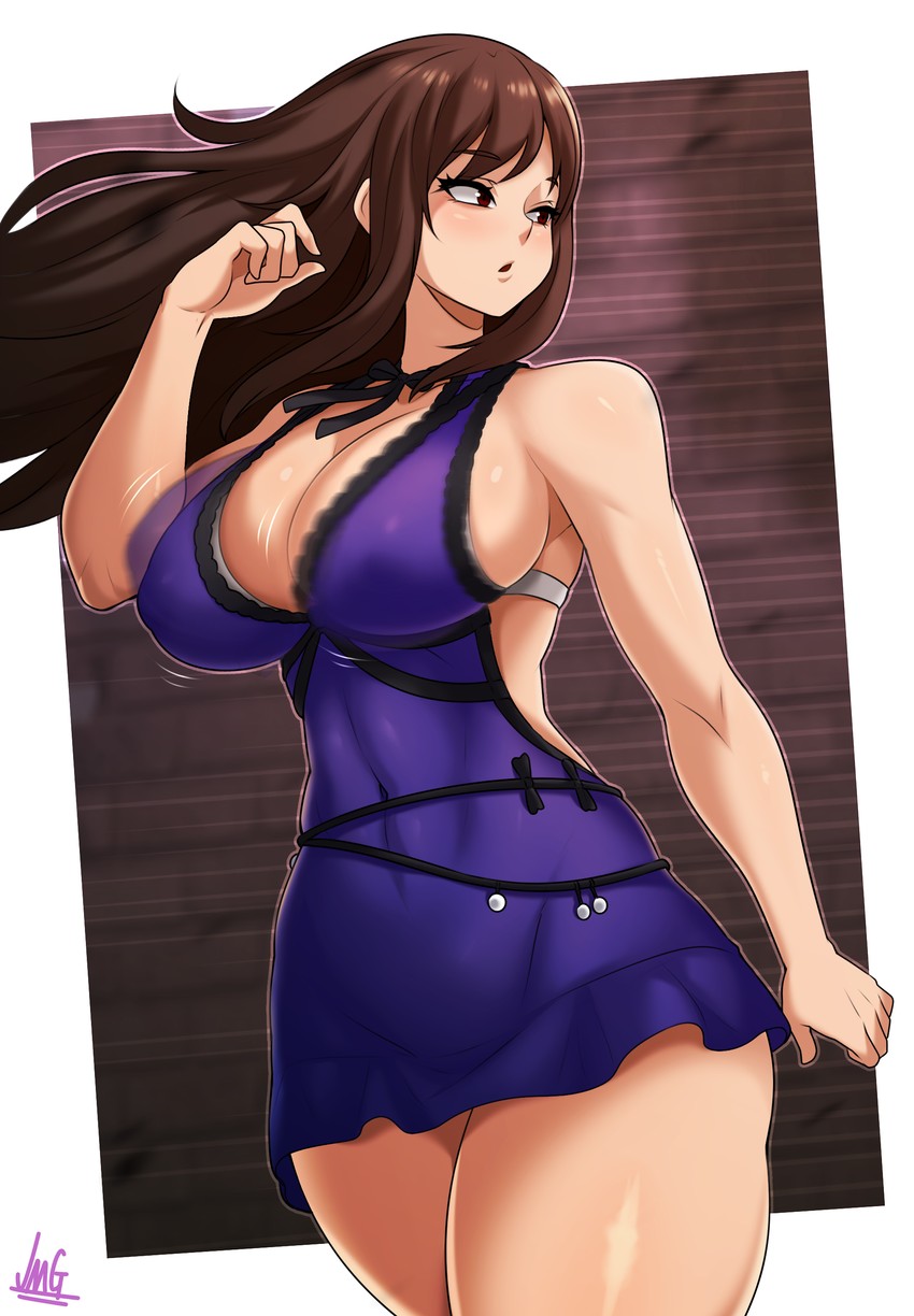 tifa lockhart (final fantasy and 2 more) drawn by jmg