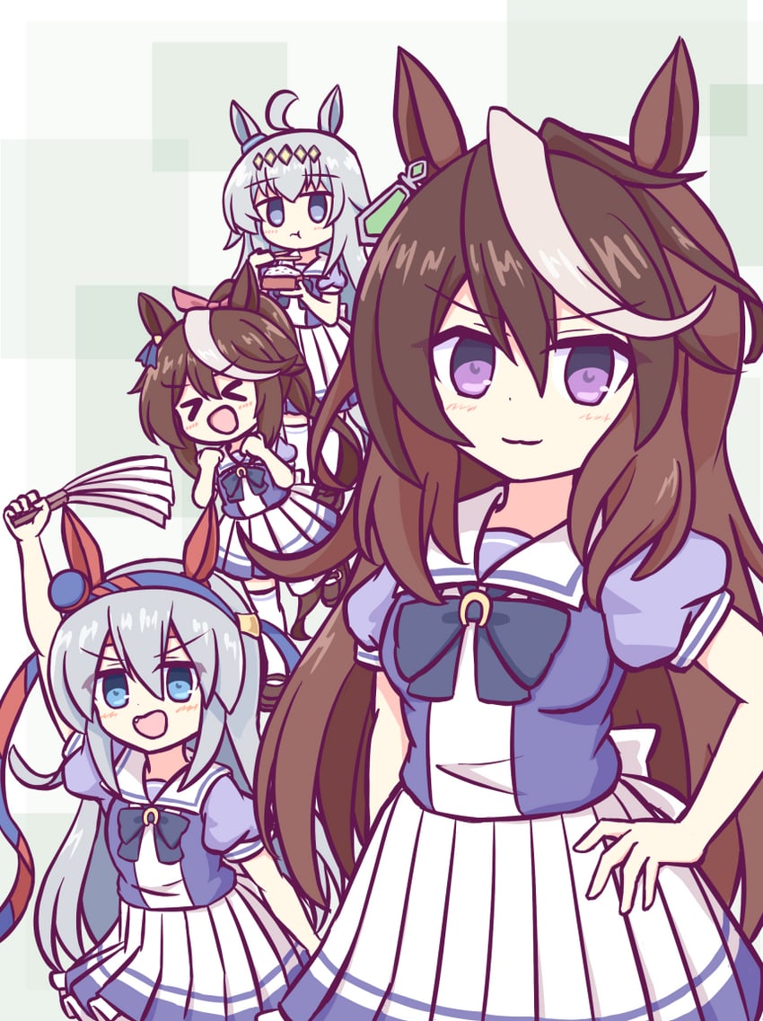 tokai teio, symboli rudolf, oguri cap, and tamamo cross (umamusume) drawn by kashimu