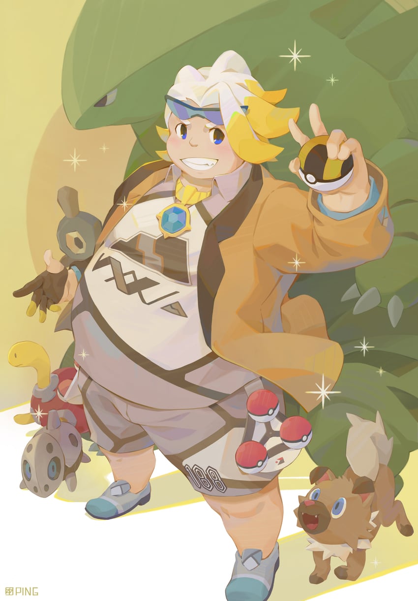 tyranitar, rockruff, gordie, shuckle, aron, and 2 more (pokemon and 1 more) drawn by seamonsterping